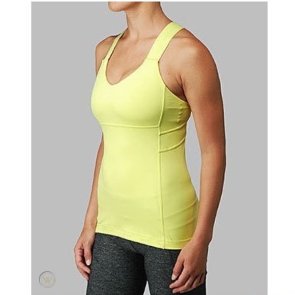 lululemon athletica Tops - Lululemon Yellow Push Your Limits Raceback Tank